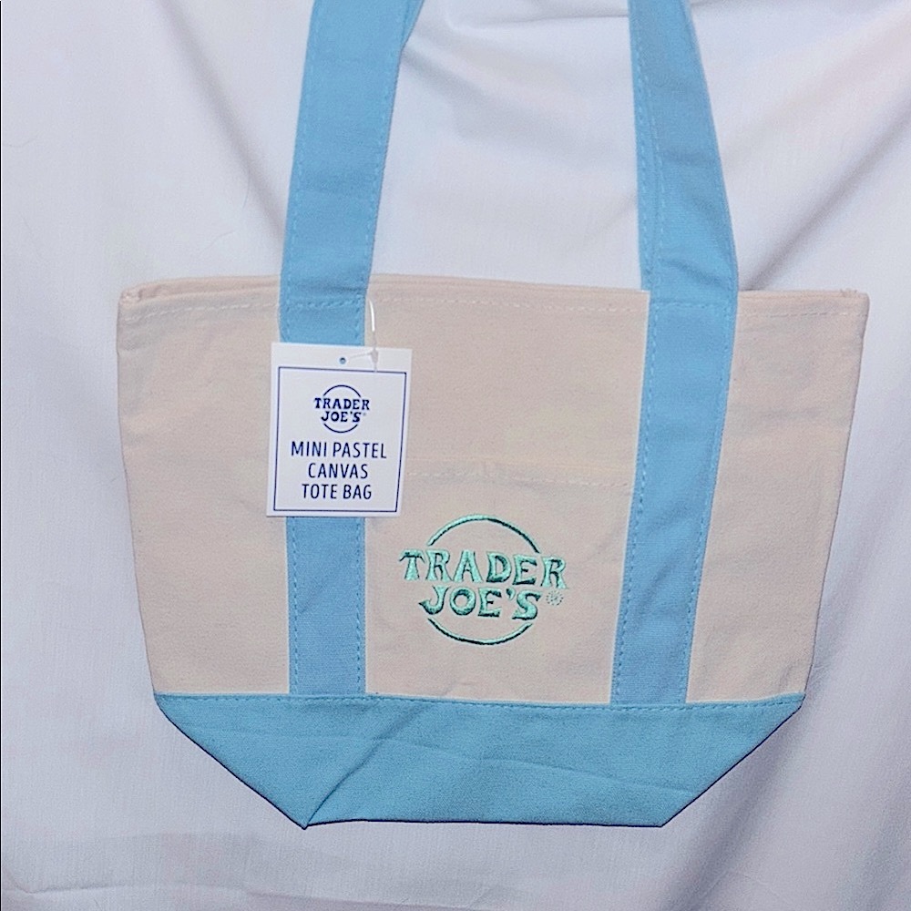 New Spring 2026 Light Blue Trader Joe’s mini canvas bag!